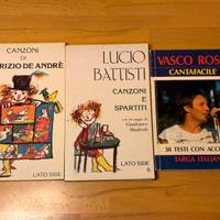 Lotto 3 libri canzoni De André Battisti Vasco