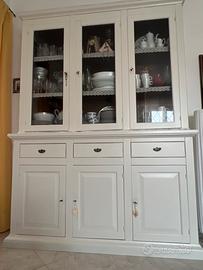 Credenza bianca 3 ante vetro cm 160-48-222
