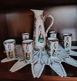 Set brocca con tazze in ceramica Sarda