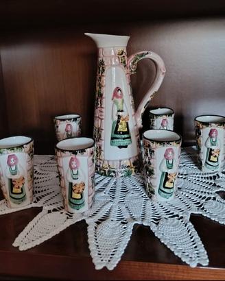 Set brocca con tazze in ceramica Sarda