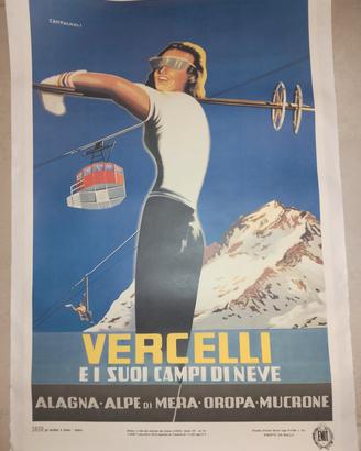manifesto poster pubblicitario turistico Vercelli