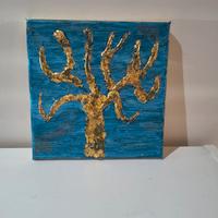 QUADRO CON ALBERO DORATO 