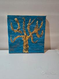 QUADRO CON ALBERO DORATO 