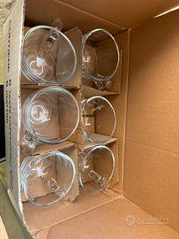 12 Tazzine da cappuccino in vetro trasparente