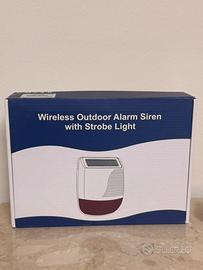 Sirena allarme wirless da esterno con strobo