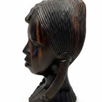 Testa Makonde in Ebano bicolore Design Mid-Century