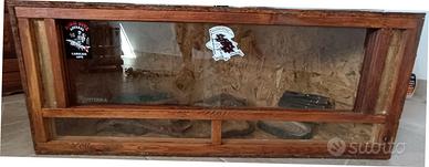 Teca - Terrario x Rettili in Legno Porte in Vetro