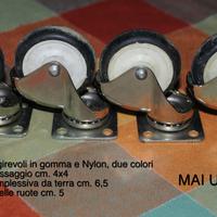 Ruote girevoli in gomma e Nylon, due colori