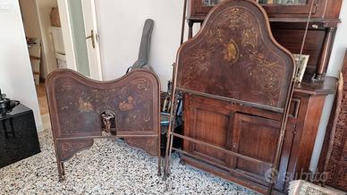 Letto in ferro battuto antico fine 800