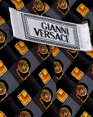 GIANNI VERSACE cravatta seta Barocca Medusa 1990s