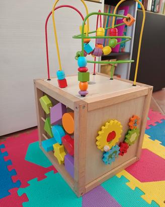 Cubo giochi legno multiattività