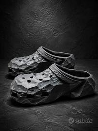 Ciabatte Crocks TPU Morbido - Stile Roccia - Nero