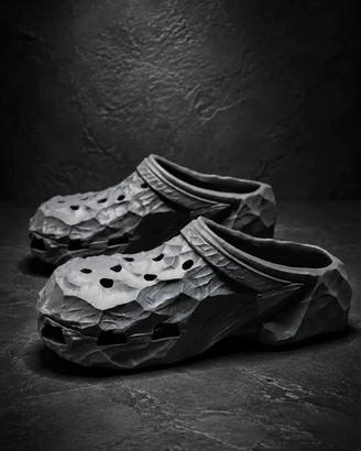 Ciabatte Crocks TPU Morbido - Stile Roccia - Nero