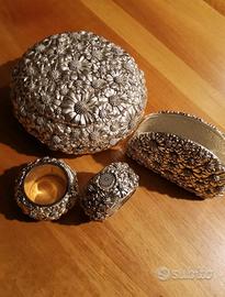 cavallo argento e set ciotolina 