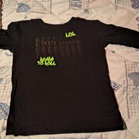 Maglia ragazzo nera con scritta verde