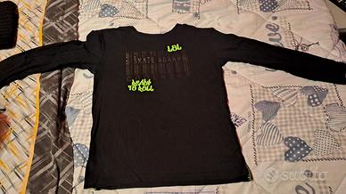 Maglia ragazzo nera con scritta verde