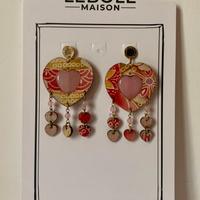 Orecchini cuore rosa e pendenti