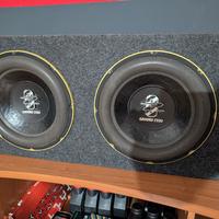 impianto audio, subwoofer e amplificatori