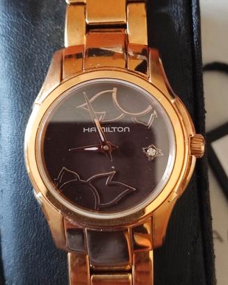 OROLOGIO HAMILTON IN "IP GOLD" E 1 DIAMANTE" NUOVO
