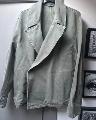 Giacca in jeans tipo chiodo colore verde