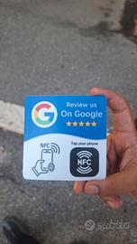 4 Cards Google Recensioni NFC + QR Code