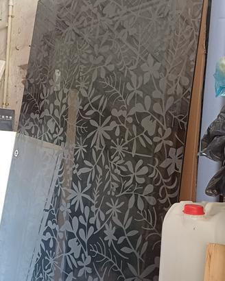 2 Porte scorrevoli in vetro decorato - NUOVA