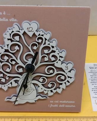 Orologio artigianale quadrato da tavolo o da paret