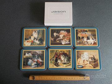 Set sottobicchieri con scene di gatti