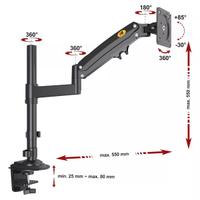 Ergosolid H100 Staffa Braccio Monitor Tavolo Vesa