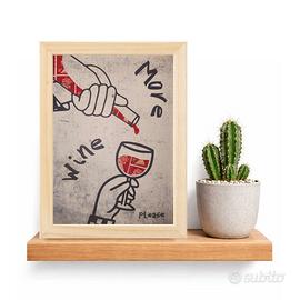 More Wine - Quadretto con veri Francobolli