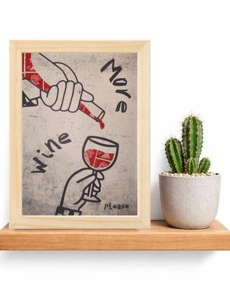More Wine - Quadretto con veri Francobolli