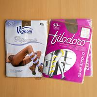 2 PAIA Collant 40den Filodoro + Vignoni *NUOVE 3/4