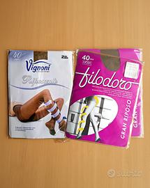 2 PAIA Collant 40den Filodoro + Vignoni *NUOVE 3/4