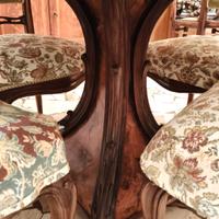 tavolo rotondo in marmo 4 con sedie di pregio 