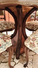 tavolo rotondo in marmo 4 con sedie di pregio 