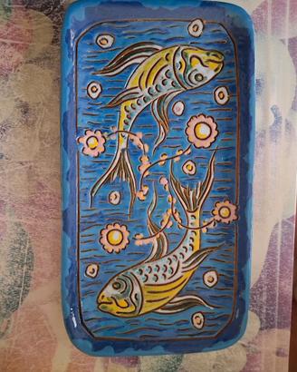 CERAMICA RAFFIGURANTE ELEMENTI MARINI
