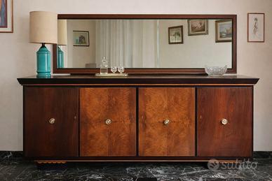 Grande credenza Art Déco anni ’30 con specchio