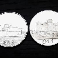 ARGENTO 986 _ 2 e 4 pound MALTA proof FDC 40gr