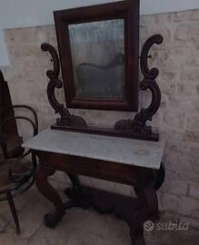 antica Toilette impero specchio al mercurio 