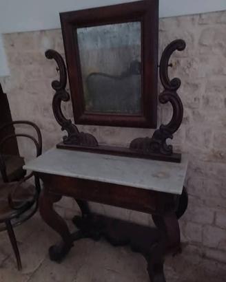 antica Toilette impero specchio al mercurio 