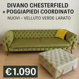 Divano Chesterfield + Poggiapiedi Coordinato