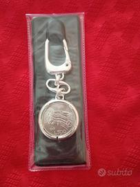 (BIGA) PORTACHIAVI CON 500 LIRE ARGENTO