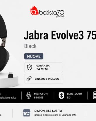 Jabra Evolve3 75 MS Link390c Black
