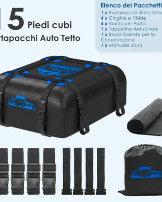 Box Tetto Auto 425L morbido e nuovo