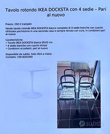 Tavolo Doksta Ikea + 4 sedie con cuscini