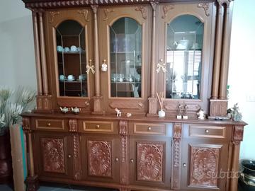 Cristalliera/Credenza, vero legno, artigianato