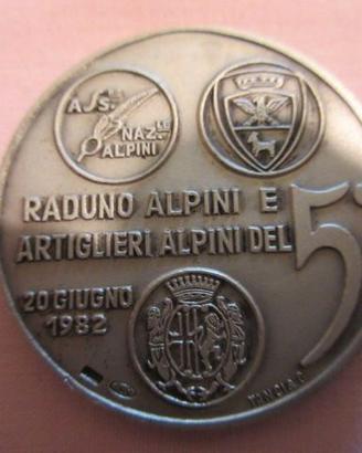 Moneta  in argento  A.N.A.  lecco  1922-1982