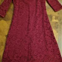 VESTITO ROSSO PIZZO ORONERO XS