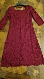 VESTITO ROSSO PIZZO ORONERO XS