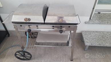 Ferraboli Plancha Gas Stereo Inox 45 - Barbecue a
